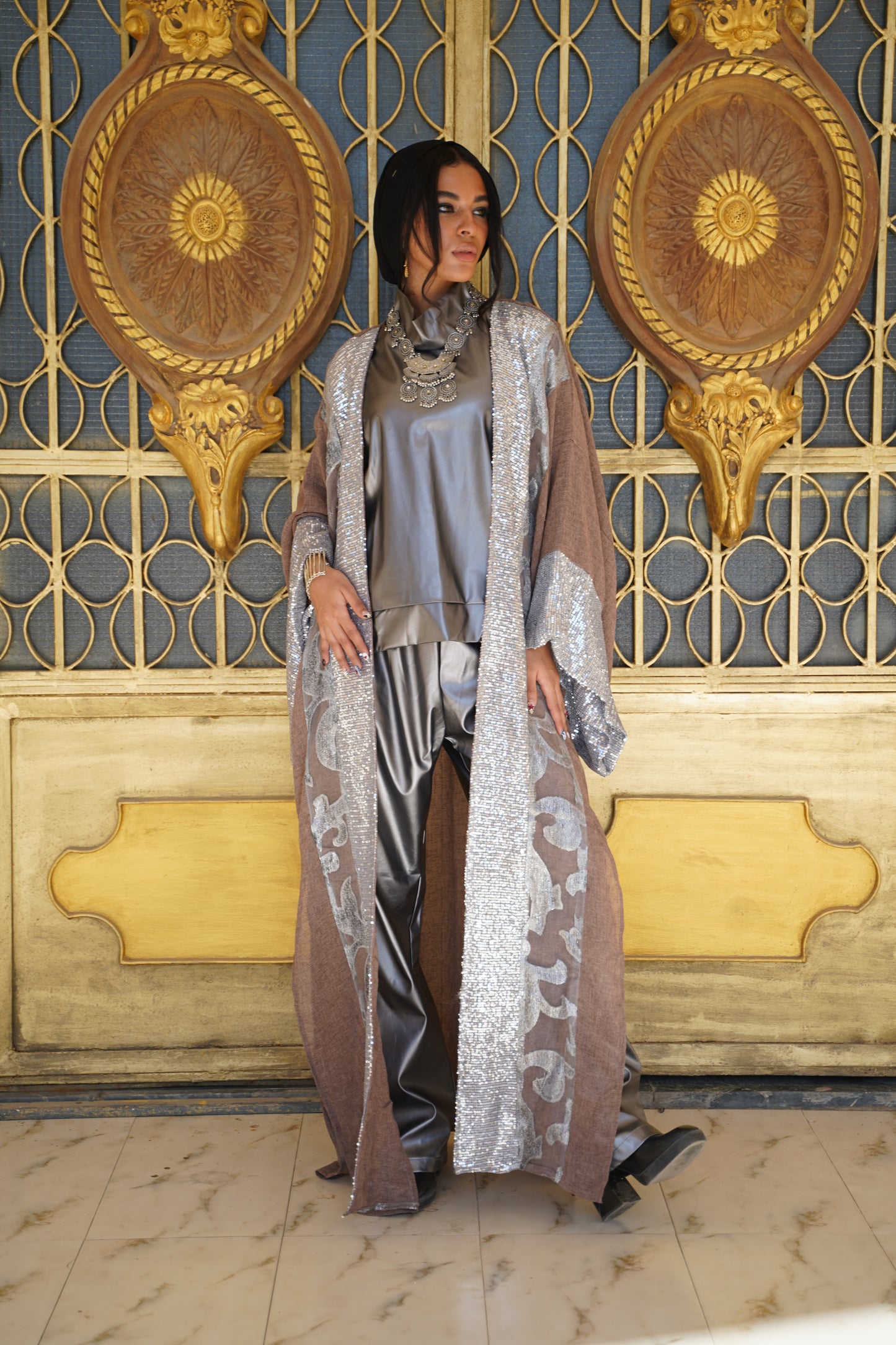 Silver*brown kimono