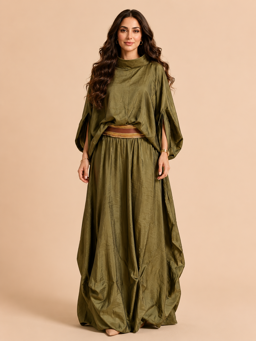 Crushed taffeta (olive)