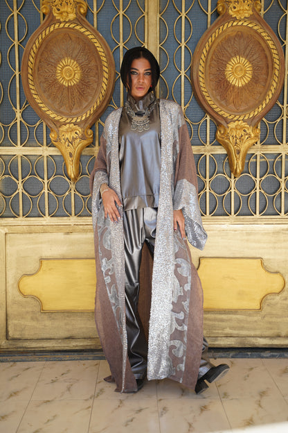 Silver*brown kimono