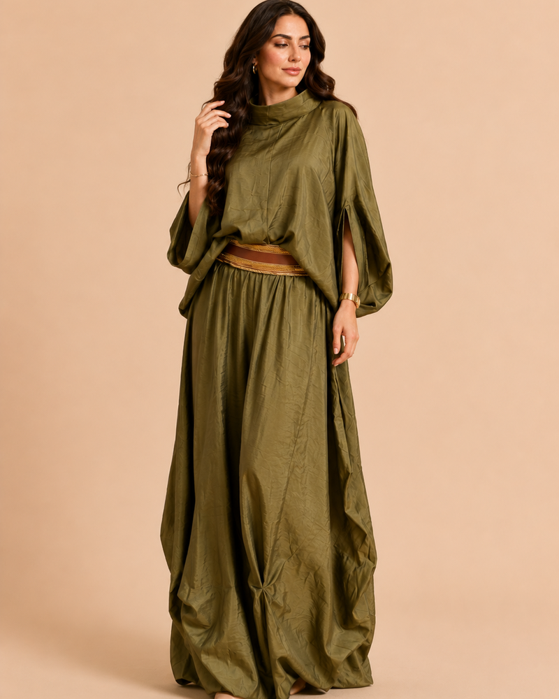 Crushed taffeta (olive)