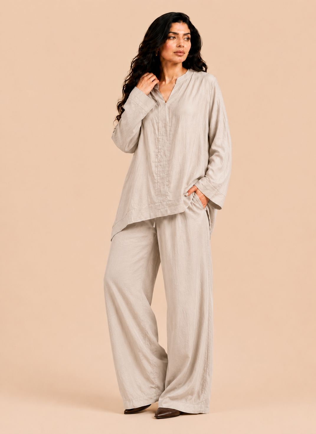 Washed silk set