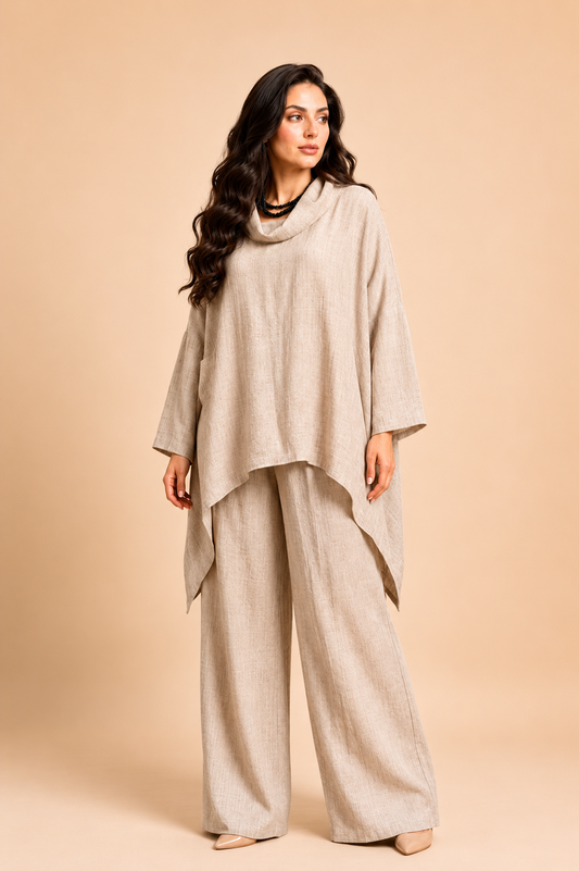 Linen beige top