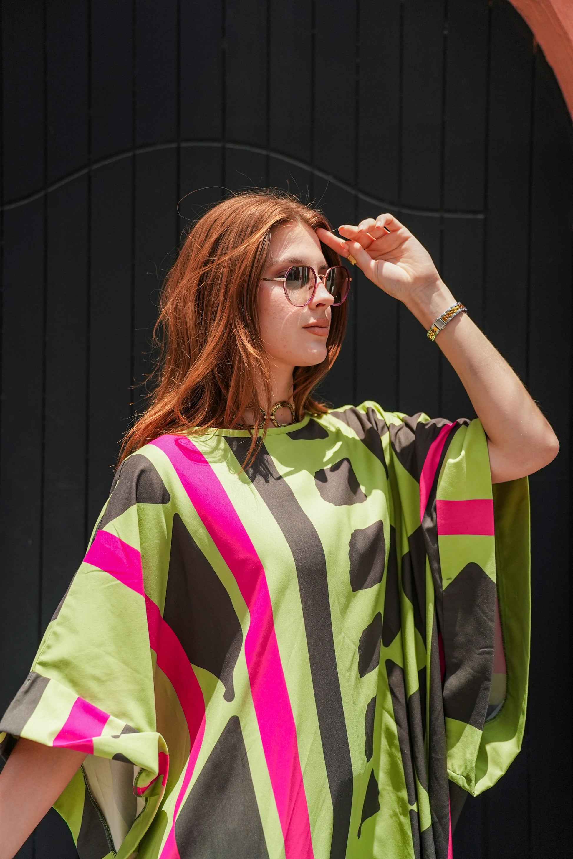 lime printed dress