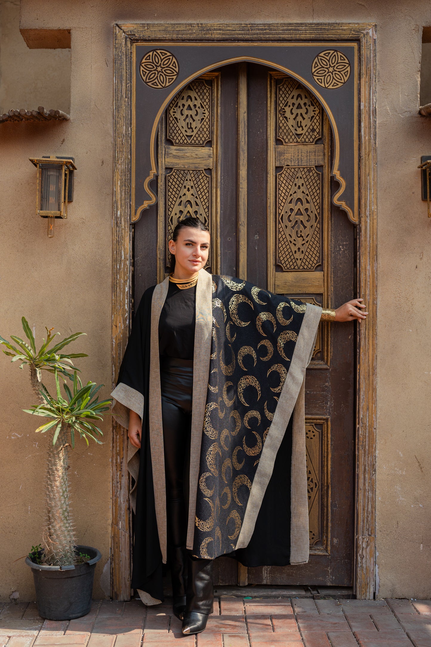 Velvet Crescent Linen Kaftan