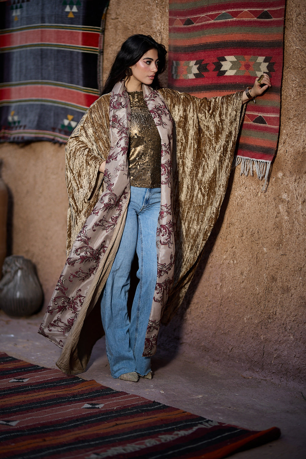 Velvet beige cardigan