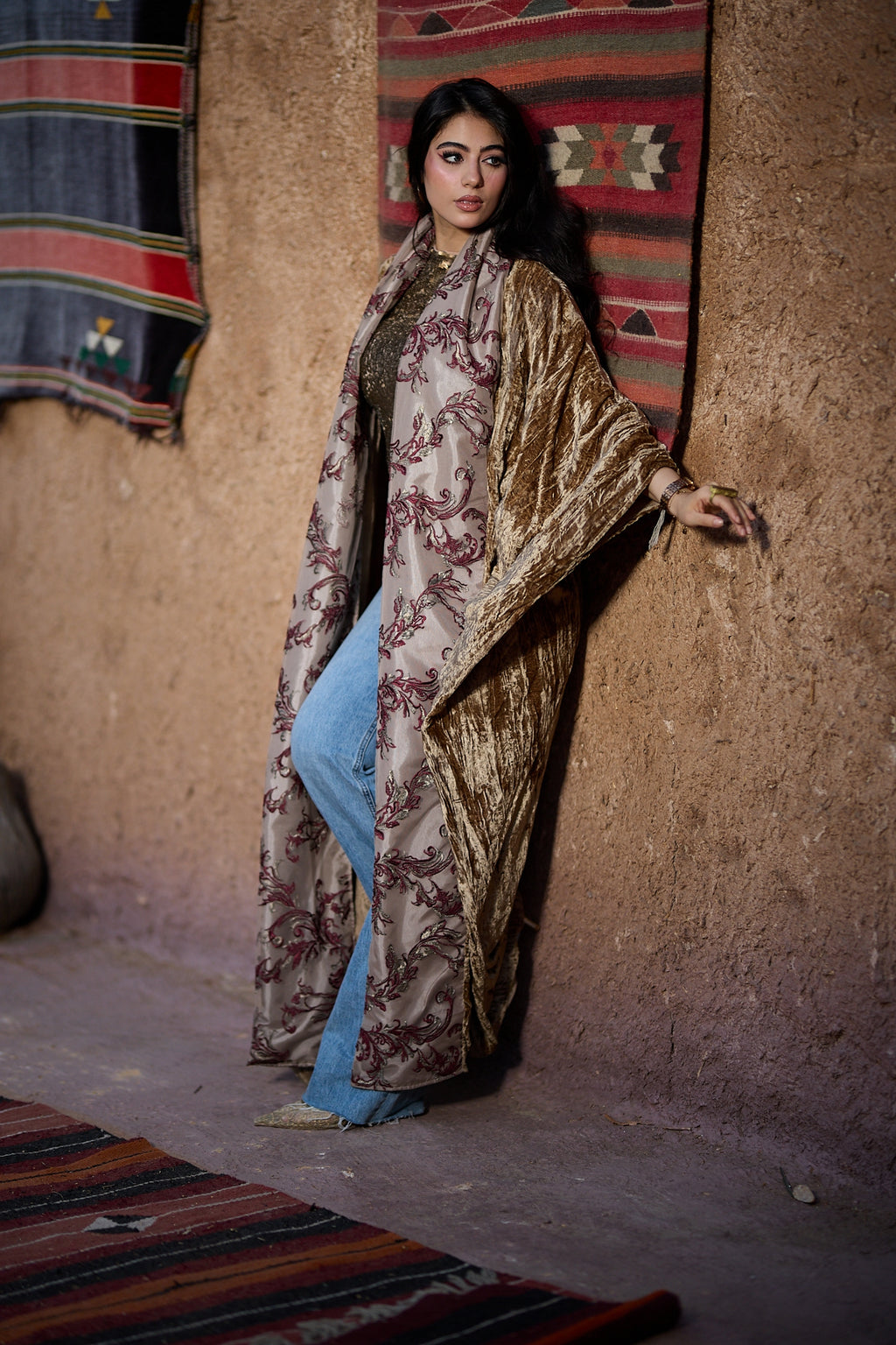 Velvet beige cardigan
