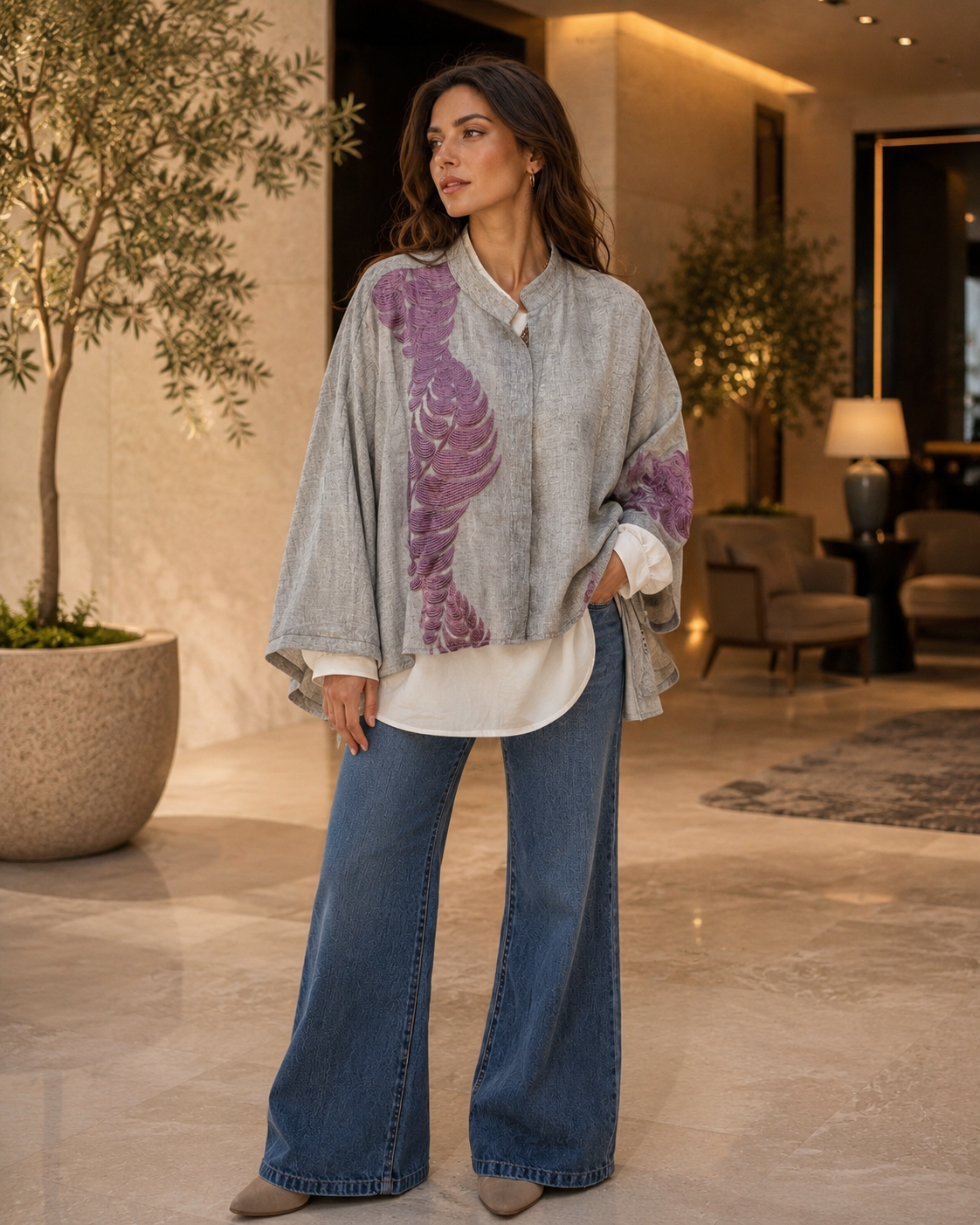 Magenta poncho