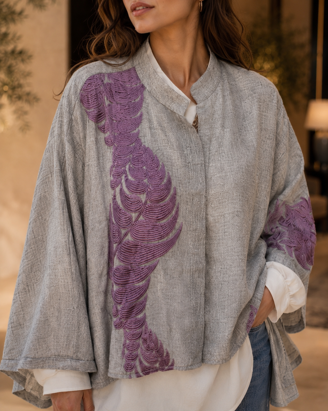 Magenta poncho