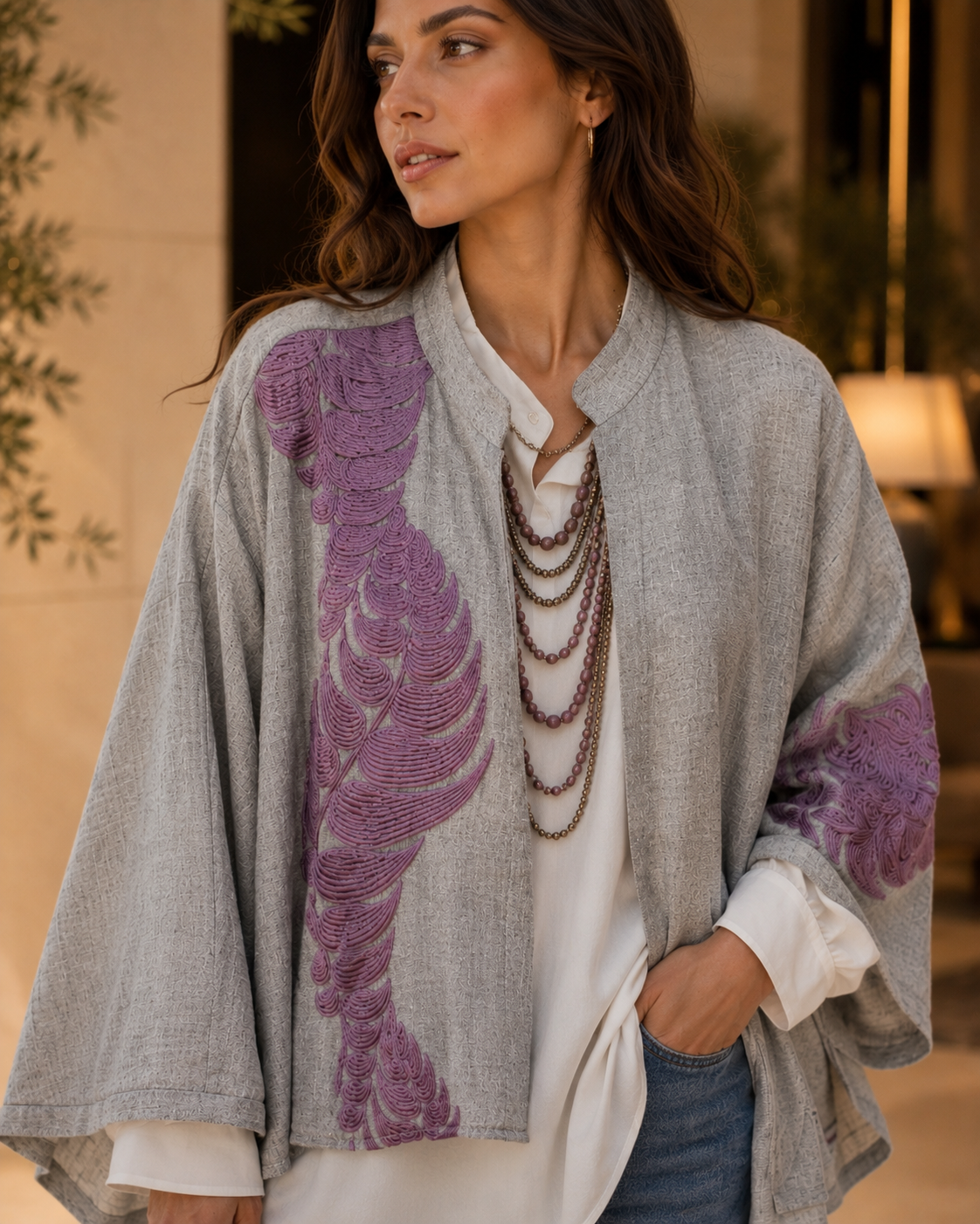 Magenta poncho