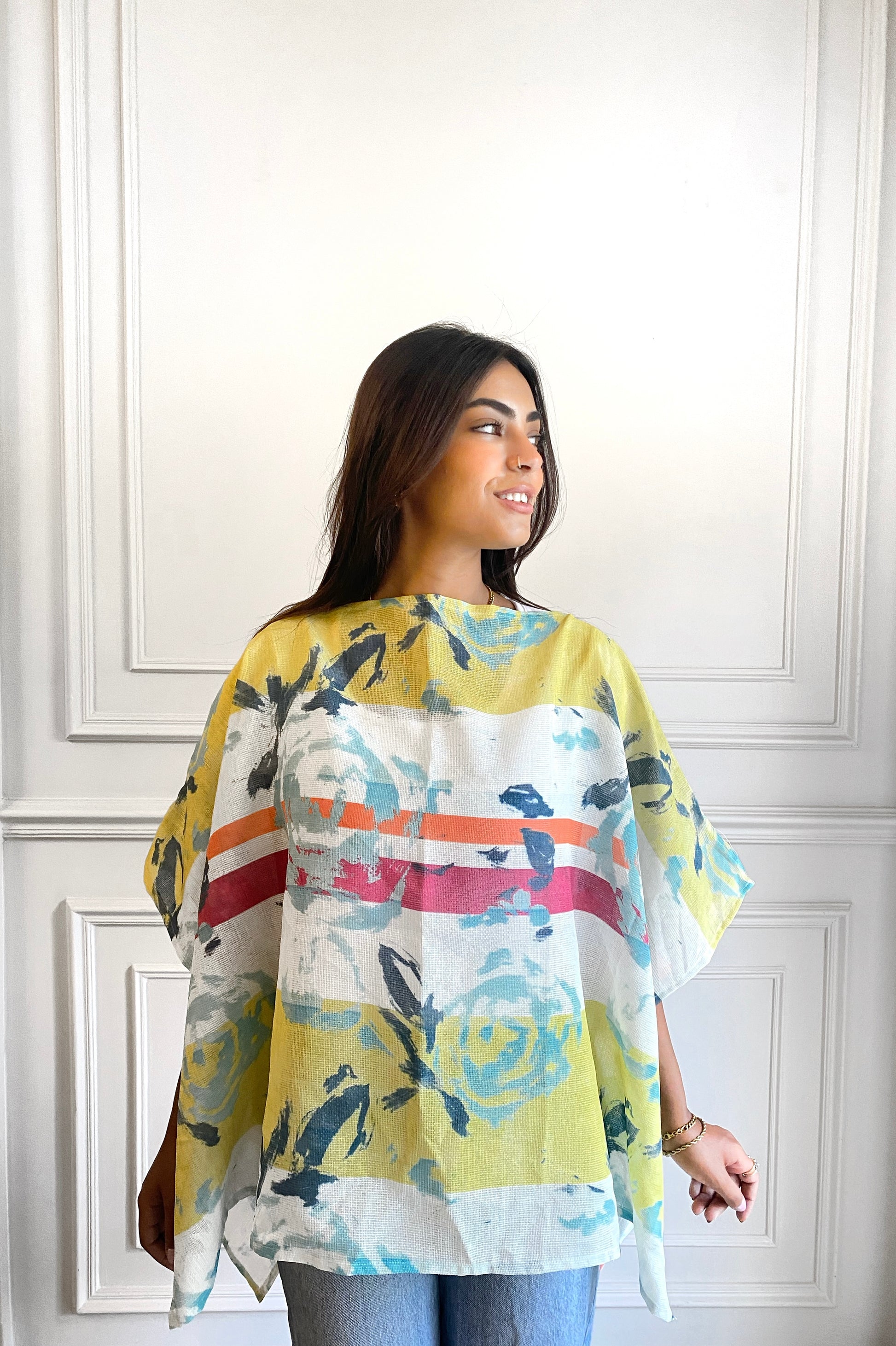floral poncho
