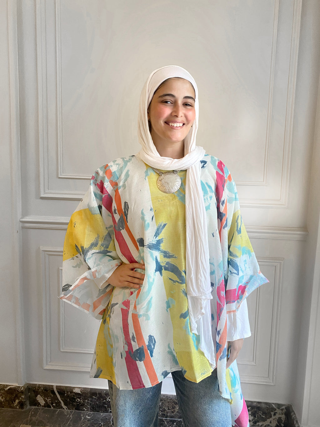 floral poncho
