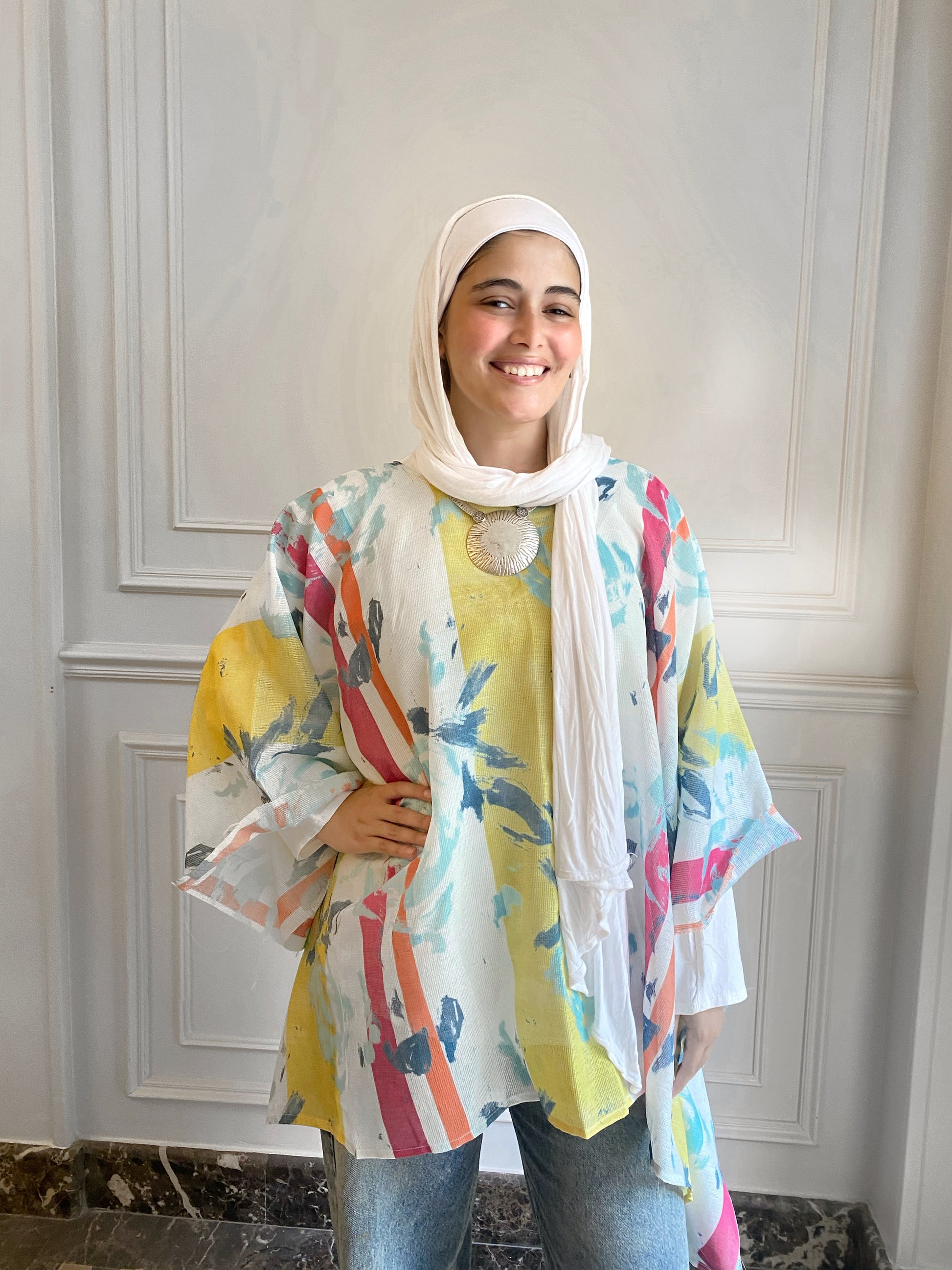 floral poncho