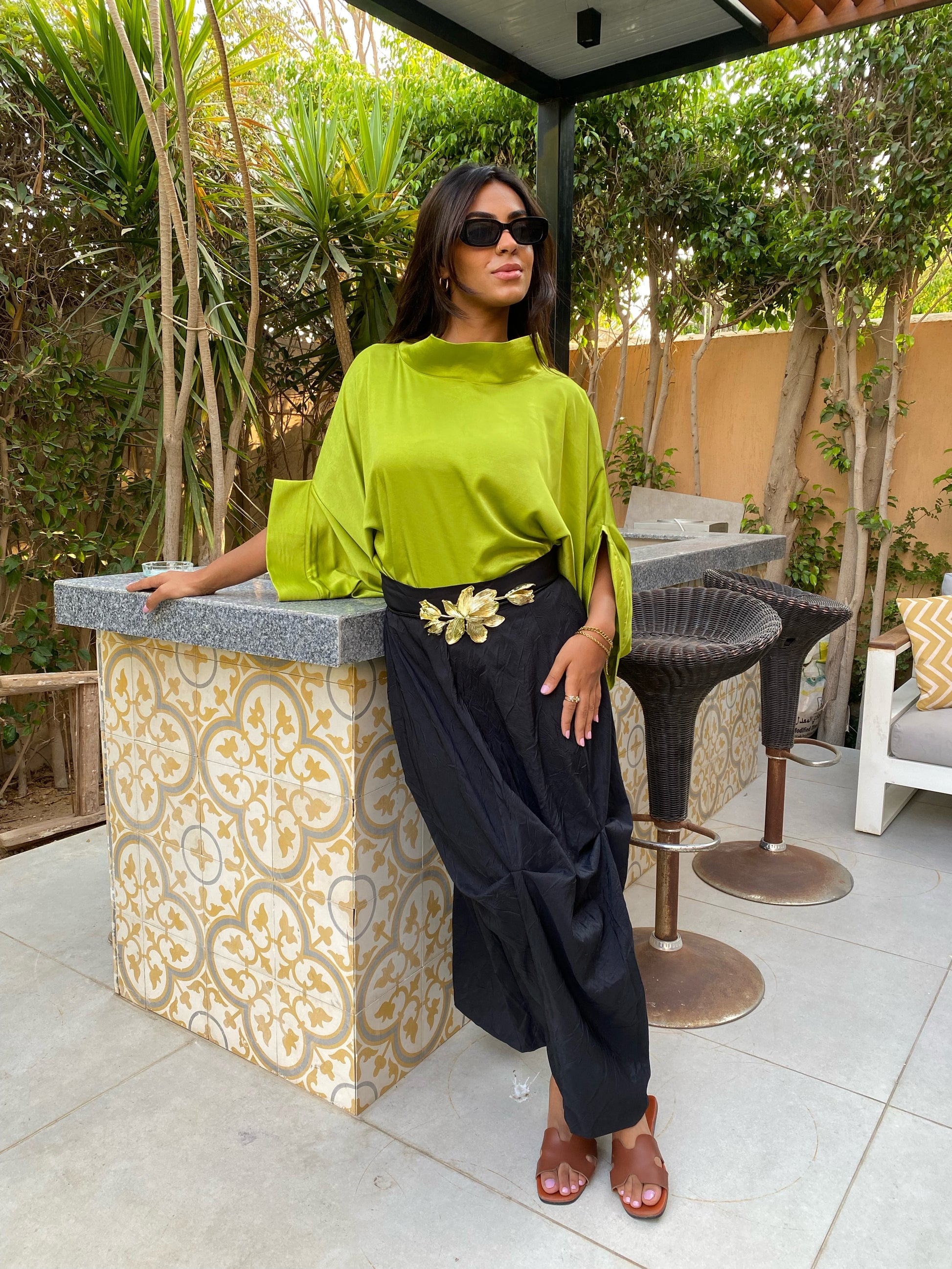 lime green blouse