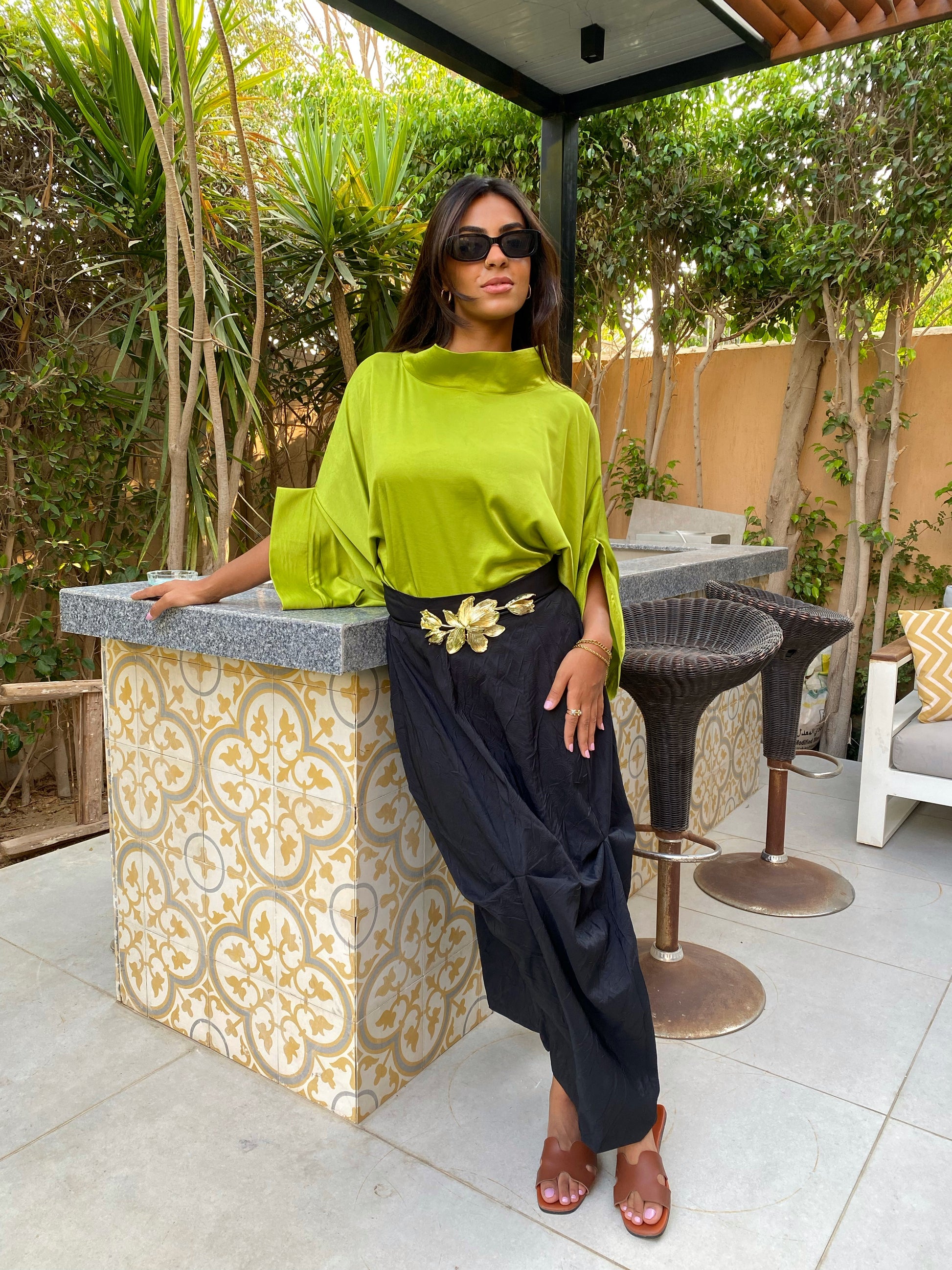 lime green blouse