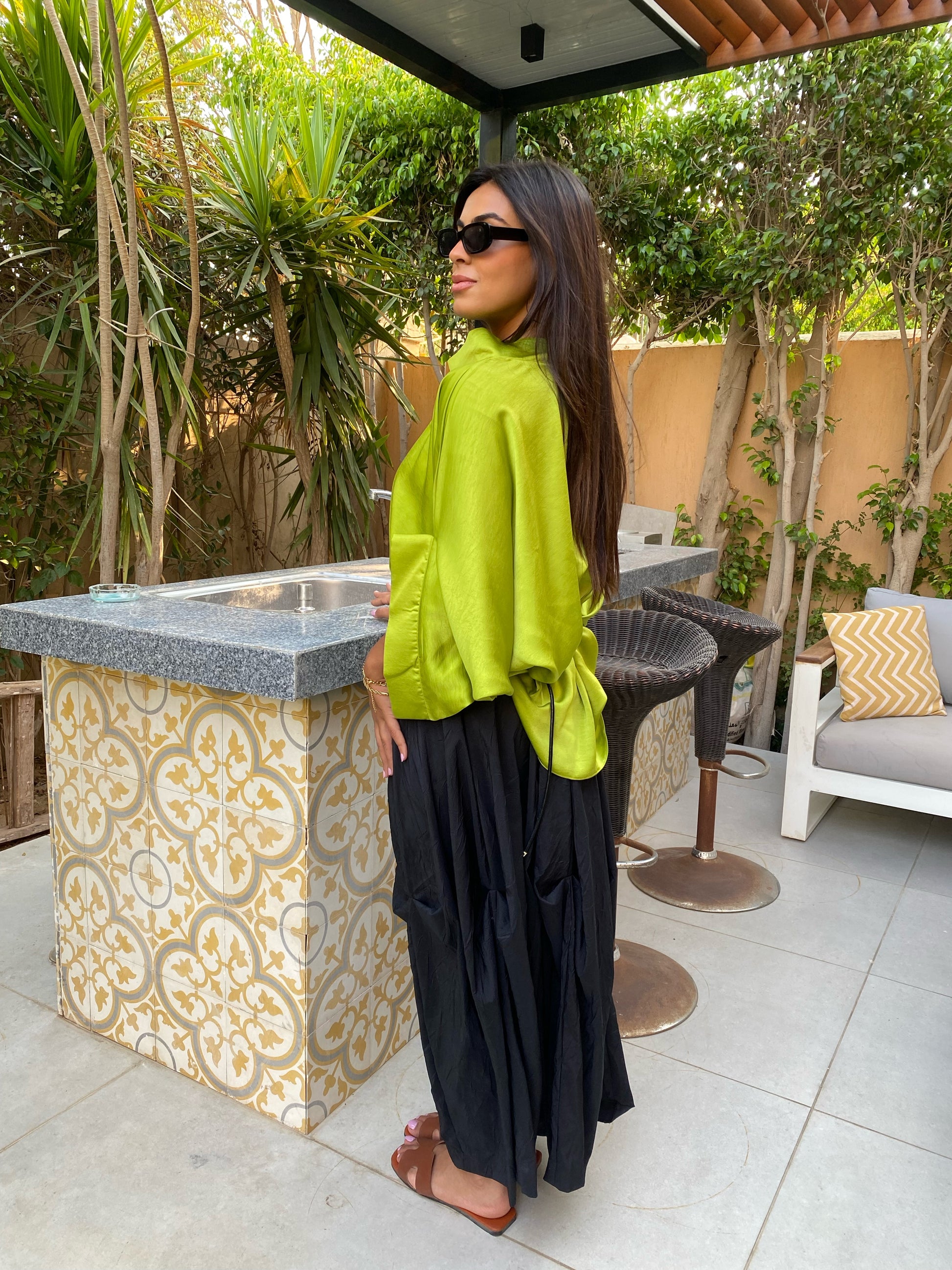 lime green blouse
