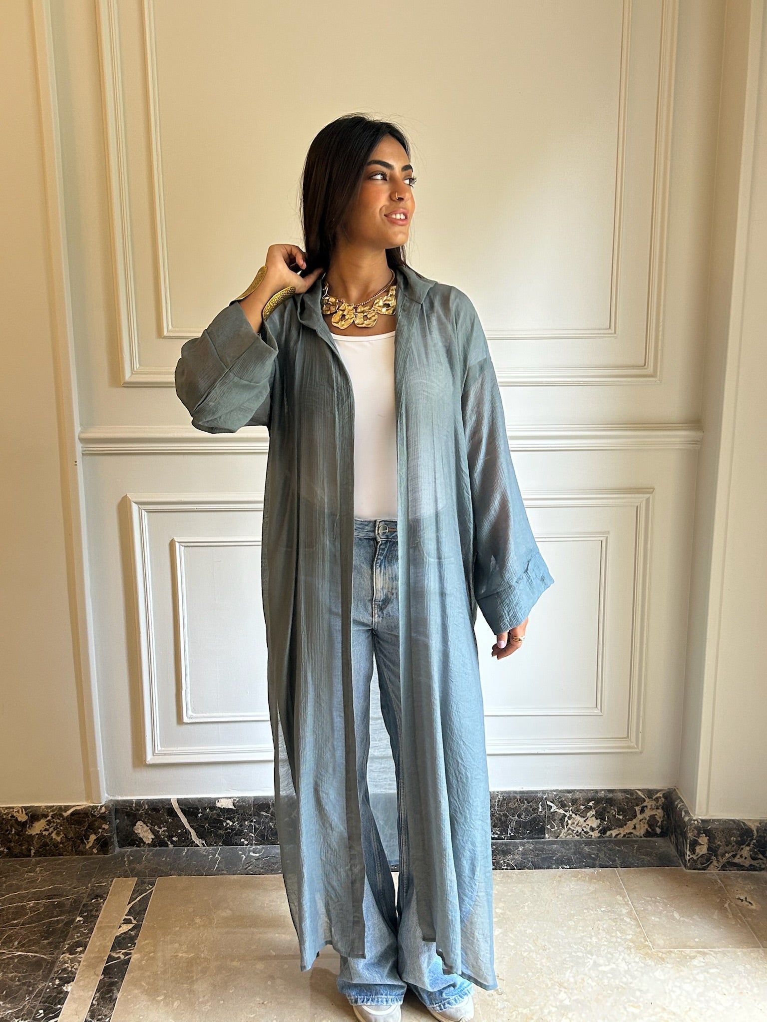 grey kimono