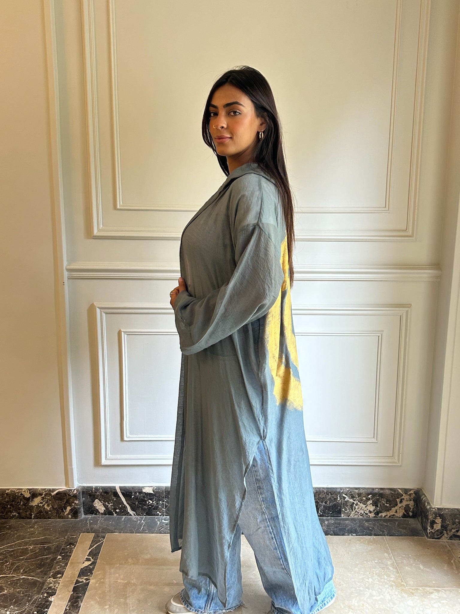 grey kimono