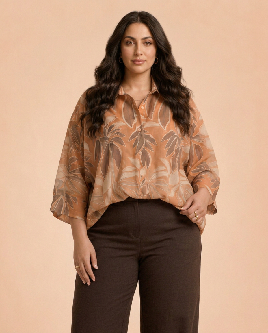 Leaf Blouse(orange)xl/xxl