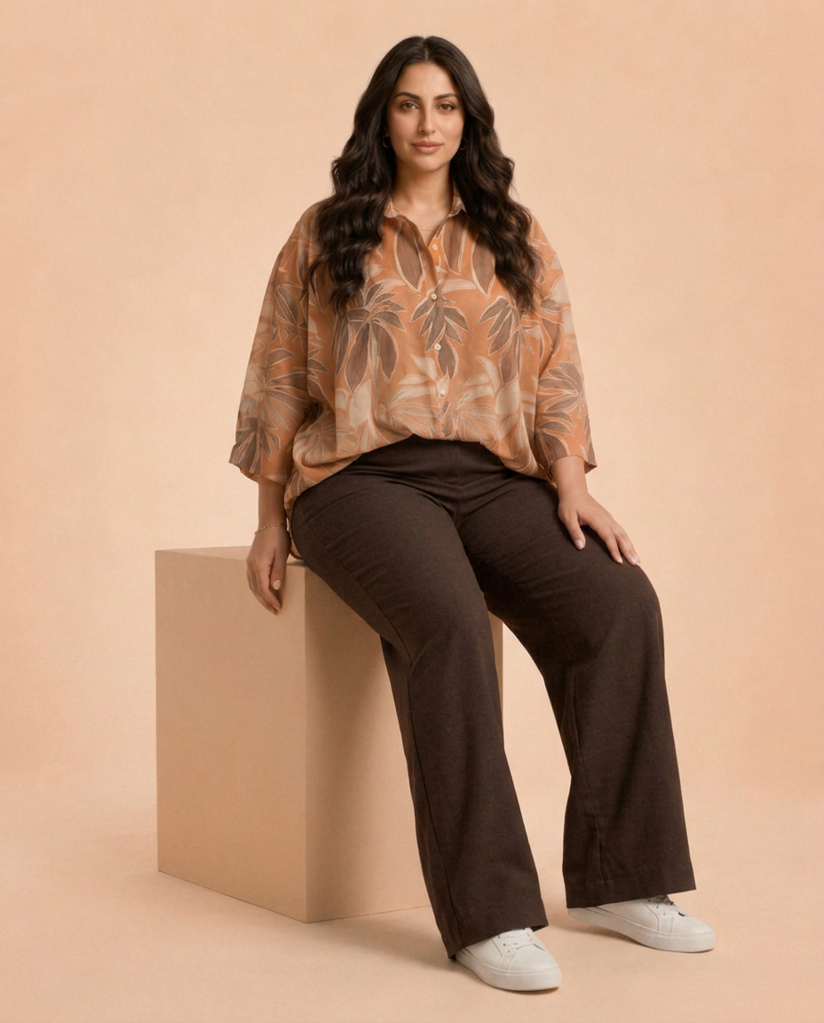 Leaf Blouse(orange)xl/xxl