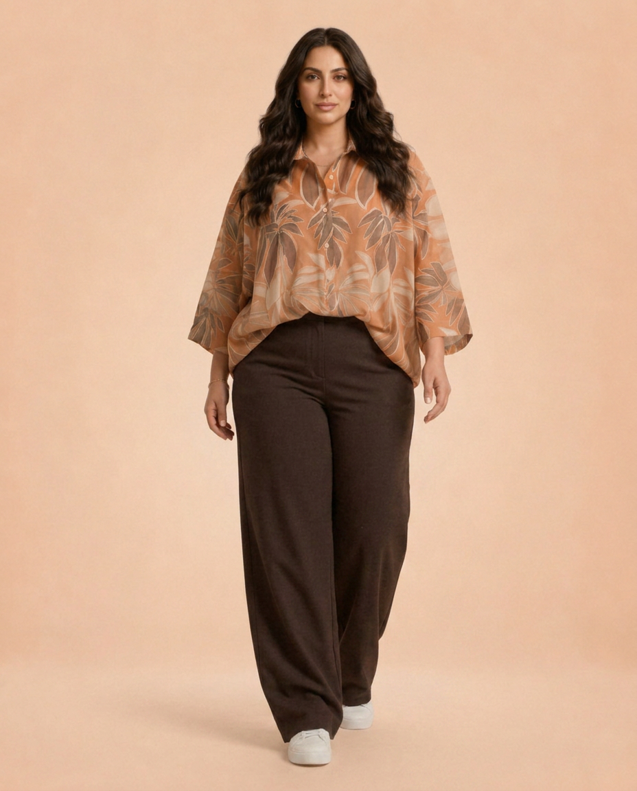 Leaf Blouse(orange)xl/xxl